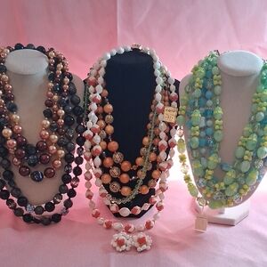 Vintage Multi-Color Beaded Necklaces